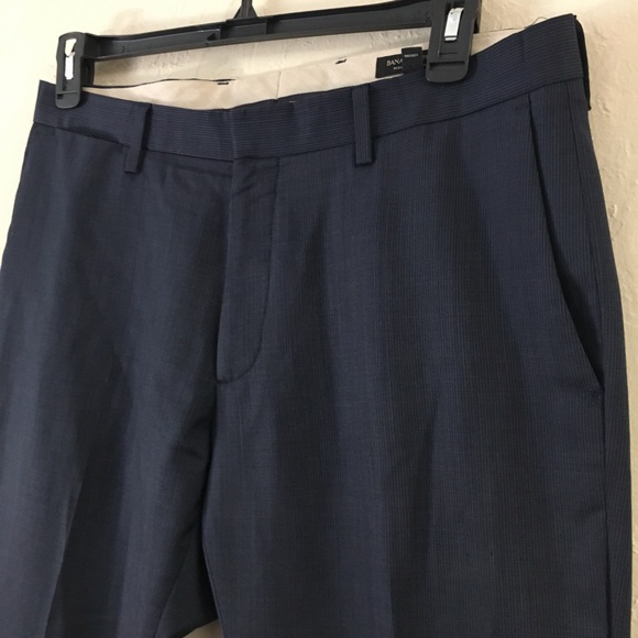 Banana Republic Modern Slim Fit Dress Pants Slacks 33W X 30L Blue 100% Wool - Picture 3 of 8